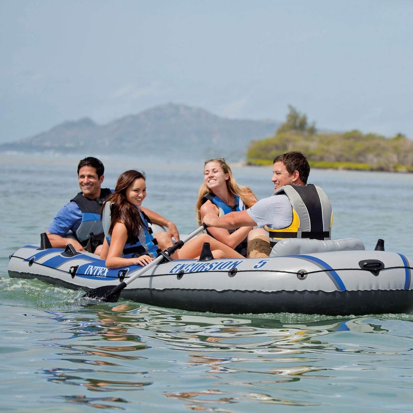 Intex Excursion 5 PLaces Bateau Pneumatique | 366x168x43 cm | pompe + 2 Rame + Sac