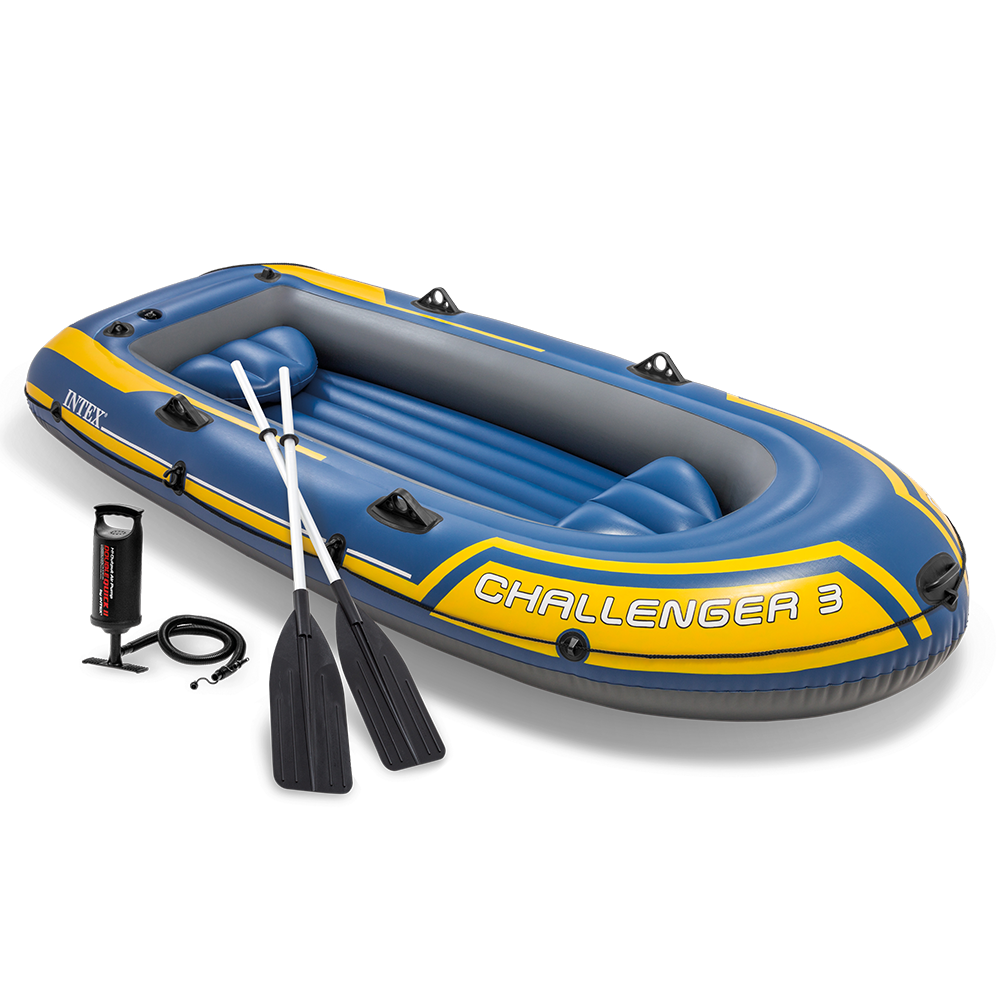 Intex Challenger 3 Places Bateau Pneumatique | 2,95 x 1,37 x 0,43 m | pompe + 2 Rames