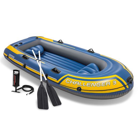 Intex Challenger 3 Places Bateau Pneumatique | 2,95 x 1,37 x 0,43 m | pompe + 2 Rames