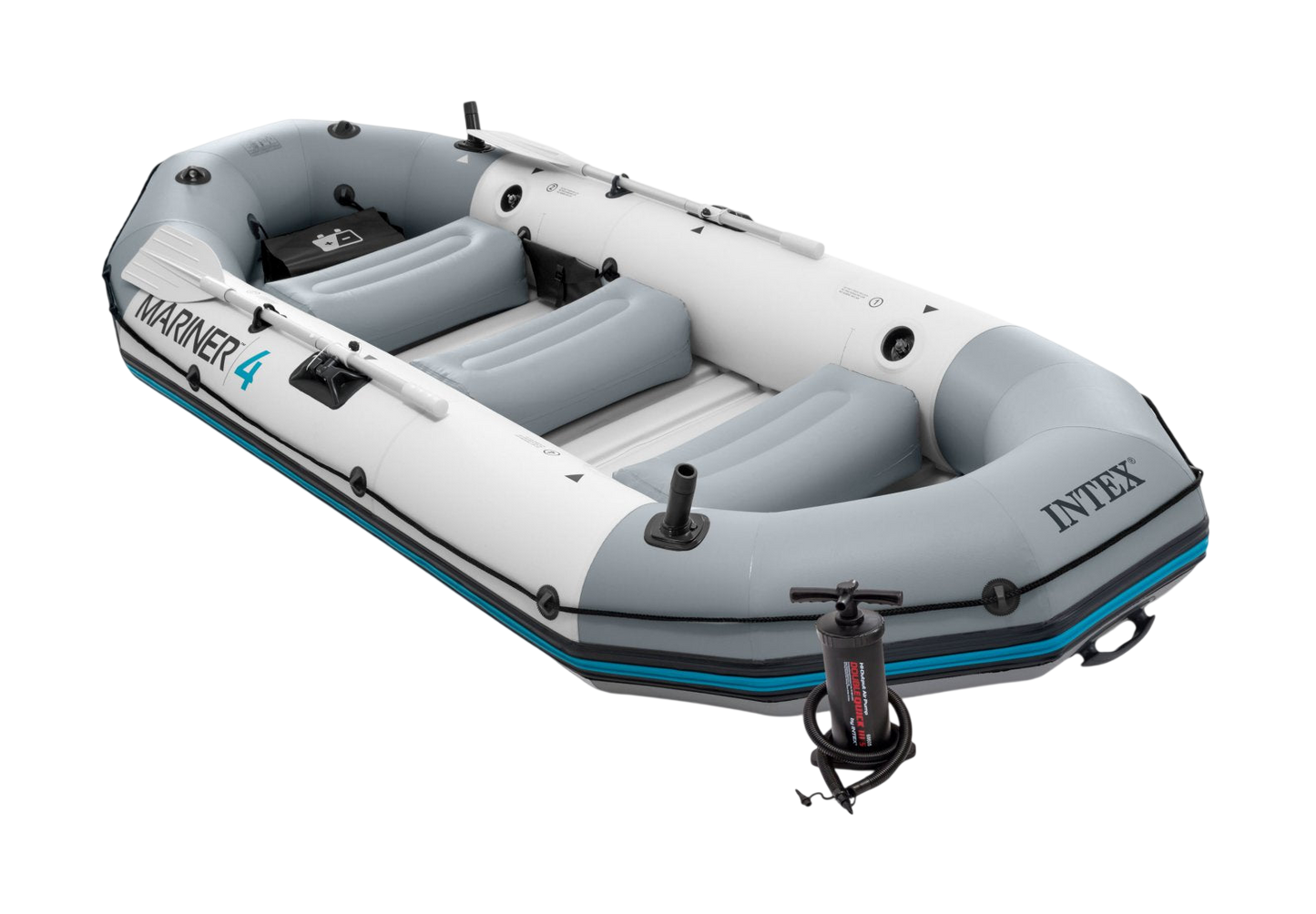 Intex Bateau Pneumatique Haute Gamme Mariner 4 places | pompe + 2 Rame + Sac