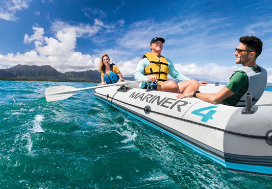 Intex Bateau Pneumatique Haute Gamme Mariner 4 places | pompe + 2 Rame + Sac