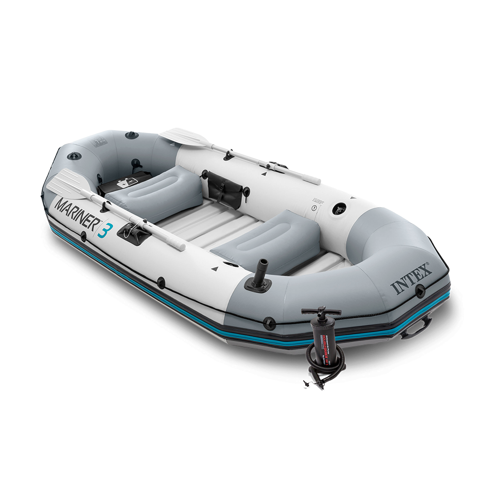 Intex Bateau Pneumatique Haute Gamme Mariner 3 places | pompe + 2 Rame + Sac