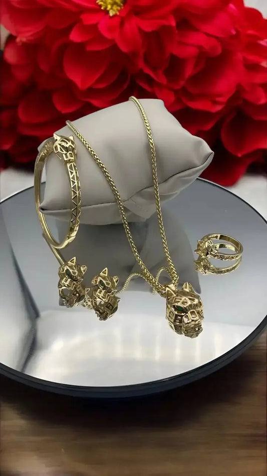 Parure Jaguar 4 Pieces Plaqué DS ( La Haute Qualité Garentie ) ⭐ Cheminée De Luxe