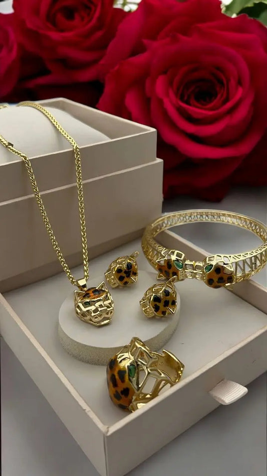 Parure Jaguar 4 Pieces Plaqué DS ( La Haute Qualité Garentie ) ⭐ Cheminée De Luxe