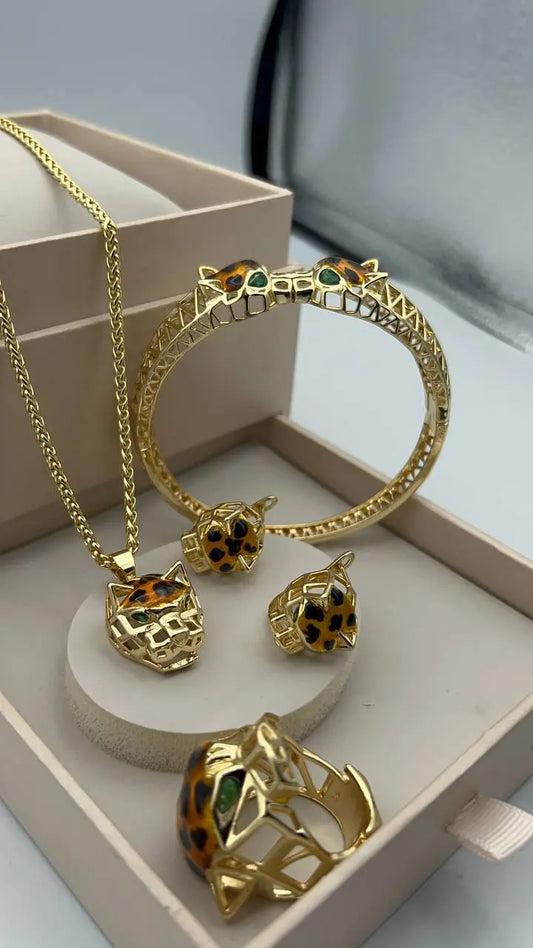Parure Jaguar 4 Pieces Plaqué DS ( La Haute Qualité Garentie ) ⭐ Cheminée De Luxe